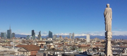 city italy snow milan mountains alps landscape cityscape february lombardy 2016
