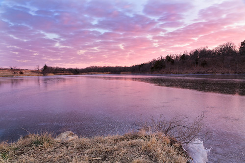 winter sunset sky lake water colors composite clouds landscape evening pastel ks kansas hdr junctioncity gearystatefishinglake