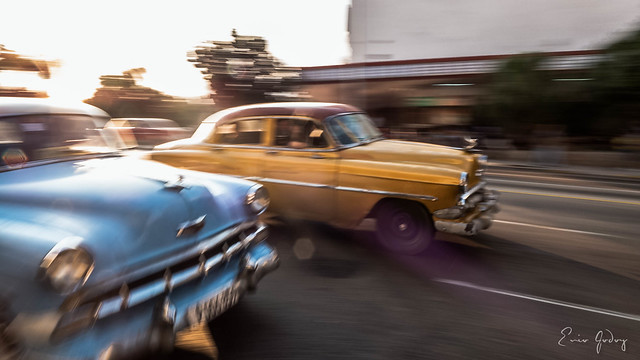 Old Cars - blue & yellow - Havana/Cuba