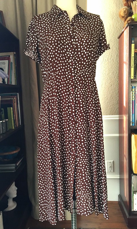 Brown Polka Dot Dress - Before