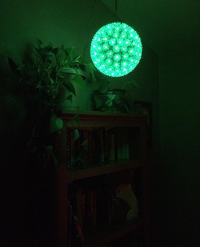 I like the fancy green light in our parlor. 💚