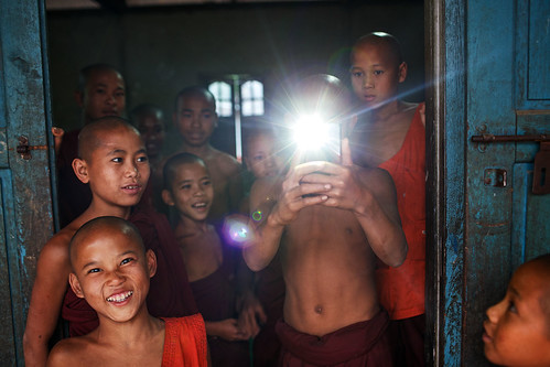 camera asia phone burma flash buddhism monks mobilephone myanmar novice lashio