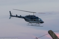 G-TTGV - 2008 build Bell 206L Long Ranger IV, departing East Midlands at dusk