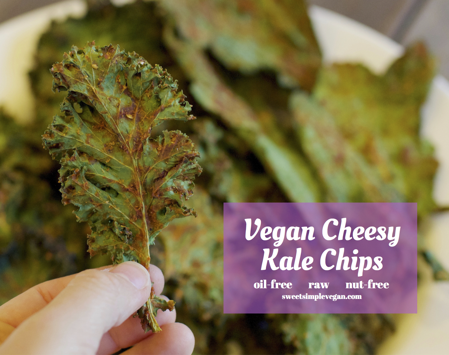 Vegan Cheesy Kale Chips {oil-free, raw}