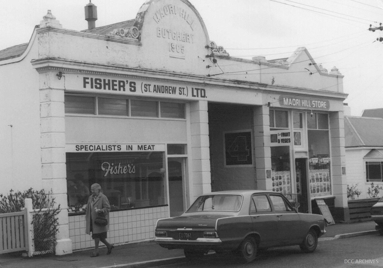 Maori Hill Store and Fishers Meats Butchery, Highgate c1970s