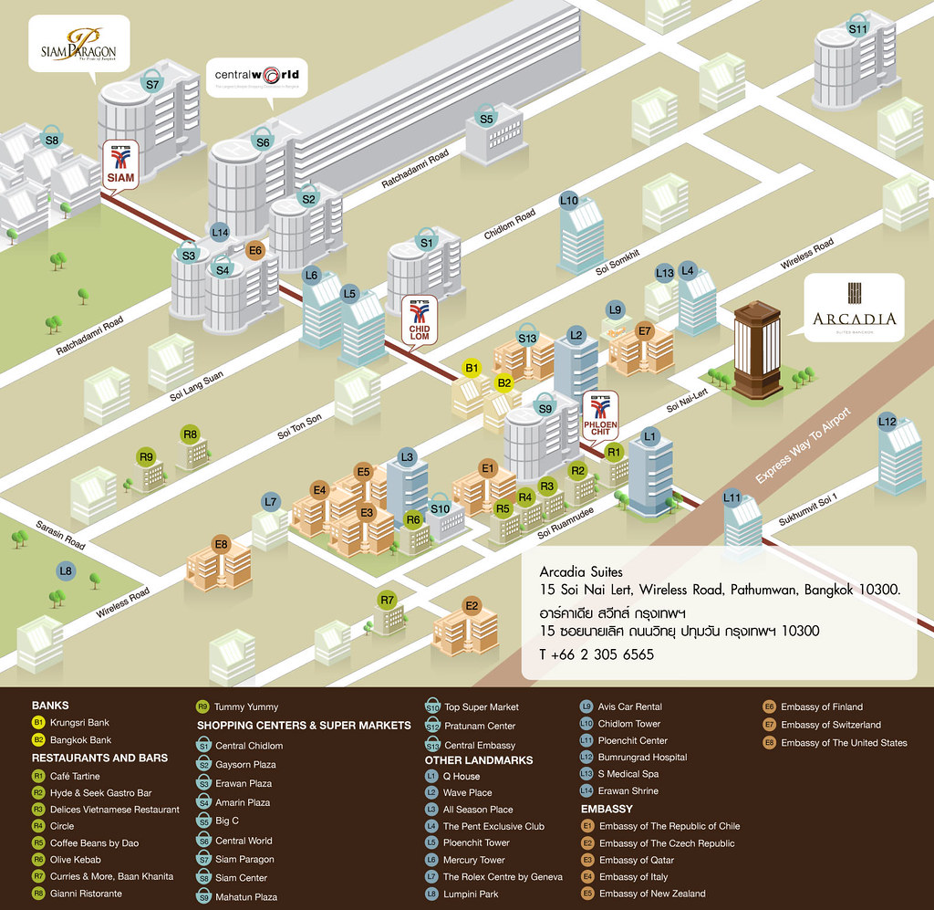 MAP of Arcadia Suites Bangkok