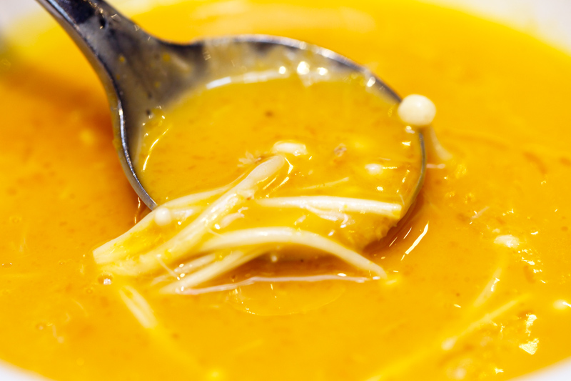 Pumpkin Soup with White Truffle Oil Crab Meat