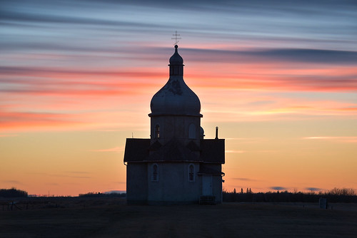 ca sunset canada church silhouette alberta dome ukrainian opal