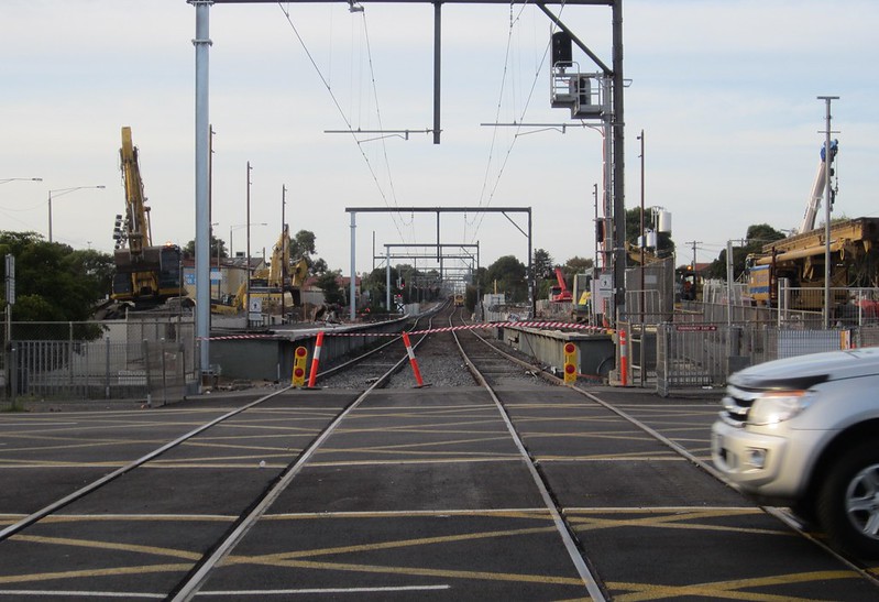 Ormond station being demolished, during level crossing removal works