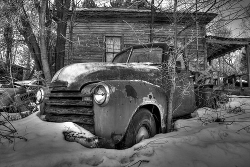 old winter bw usa snow chevrolet abandoned wisconsin digital canon geotagged midwest rusty pickup chevy vehicle northamerica canoneos junker relic mattoon chevypickup northernwisconsin photomatix tonemapped shawanocounty canon6d mattoonwisconsin