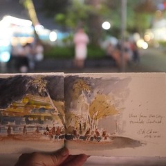 Sketched the scene in Vivo City, Singapore while my family are shopping.   等家人逛街時速寫。  #aquarelle #watercolour #watercolor #igart #shchow #sketch #shchow2016 #usk #usksg #vivo #vivocity #singapore #sg #urbansketch #ink #fountainpen #fp #�