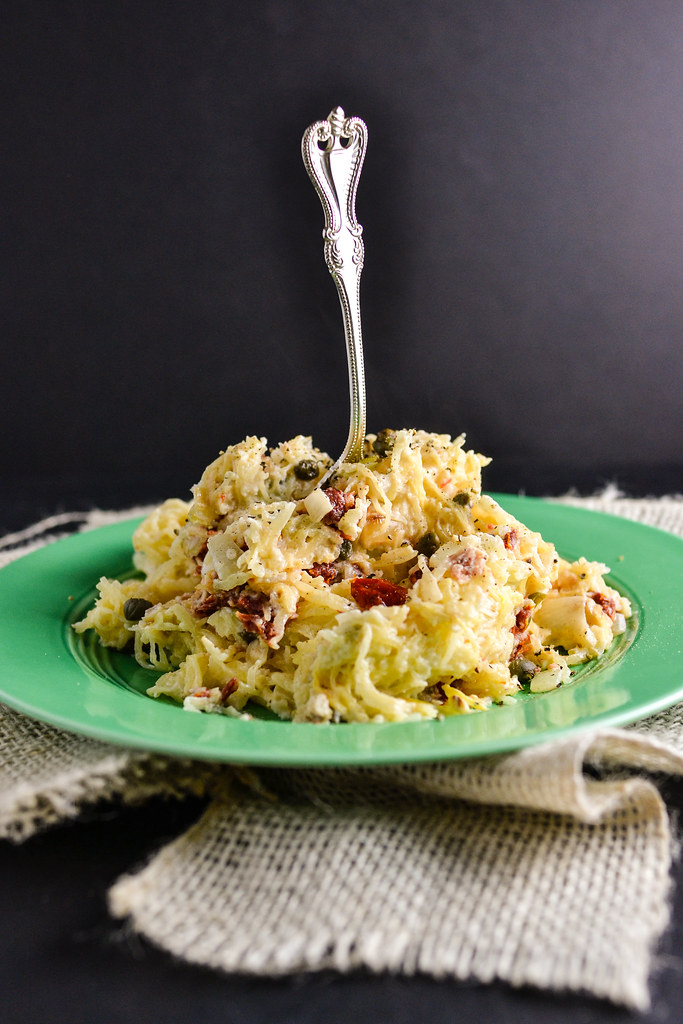 lemon ricotta spaghetti squash with capers | things i made today