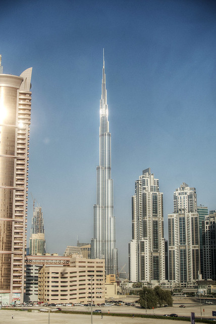 The Burj Khalifa building.
