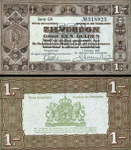 Netherlands p61: 1 Gulden from 1938