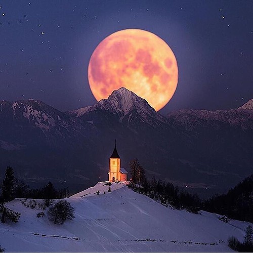 Follow @planetwanderlust for the most amazing photos of travel and nature! @planetwanderlust Full moon in Slovenia | By @ilhan1077 by #Nature4Picture Download more at : http://bit.ly/1KNKKkx