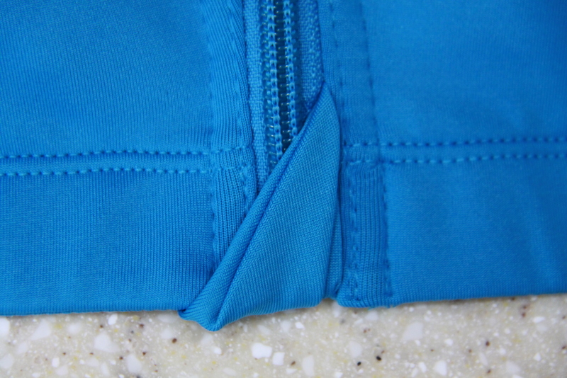 womens front zip sports bra blue (3)