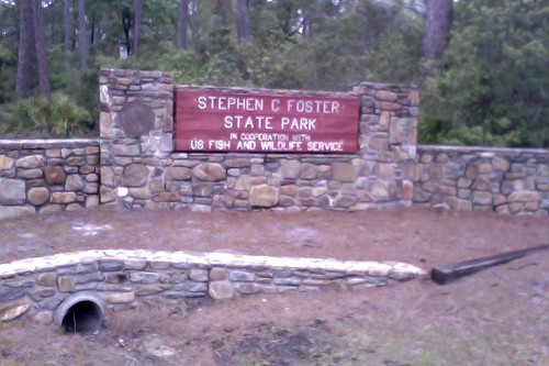 park sign georgia state swamp okefenokee stephenfoster