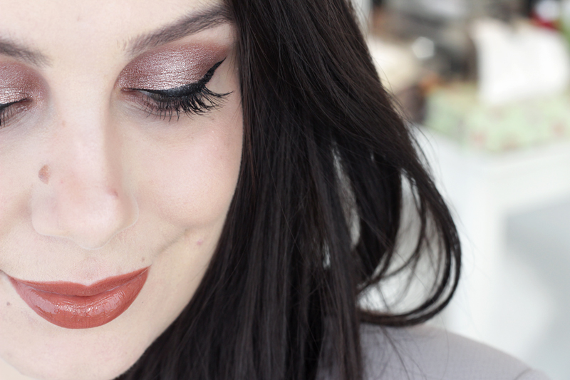 Festive NYE Rose Gold Bold Wing Makeup Look