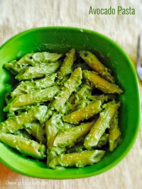 Avocado Pasta recipe for Babies, Toddlers and Kids