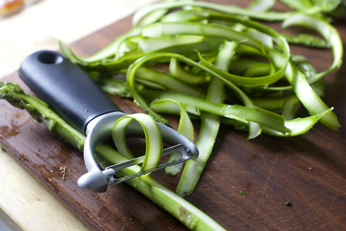 ribboning the asparagus