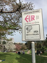 park is private property. the city in the city. cctv. e.u.r. roma.
