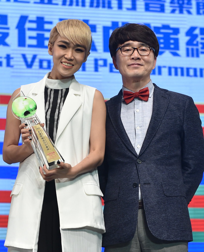 Nicole Lai Receiving The Best Vocal Performance Award