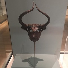 Bronze bull head from the Dilmun period at the Bahrain National Museum