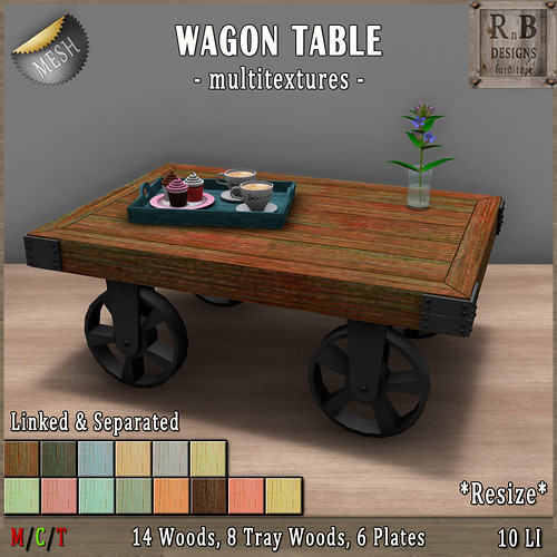 EXCLUSIVE NEW!!! *RnB* Wagon Table -Multitextures- 14 Weathered Woods (copy)