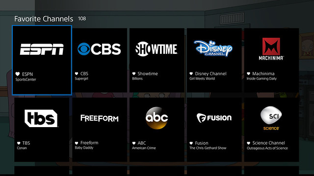 PlayStation Vue for PS4 and PS3 - Favorite Channels