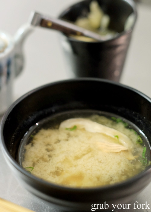 Miso soup at Sashimi Shinsengumi, Crows Nest