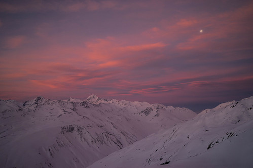 moon sunrise mond wolken wallis uri skitour furka