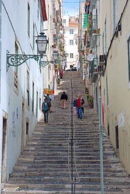 Lissabon, eine hügelige Stadt