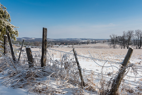 ca old winter snow ontario canada fence landscape side country bethany hills rolling kawarthalakes