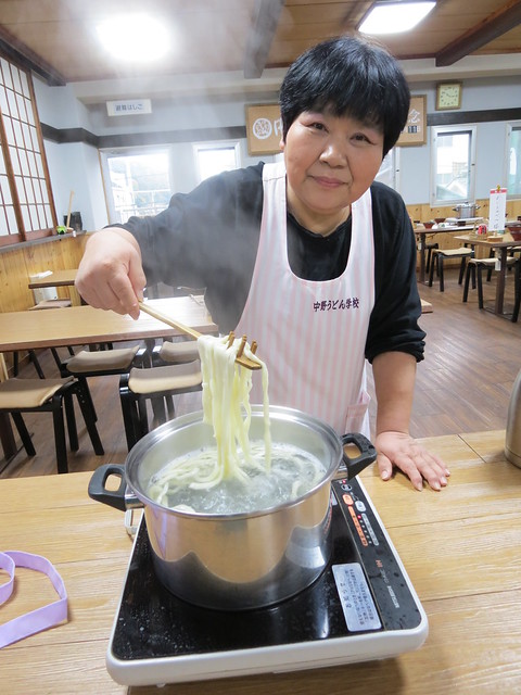 Udon making at Nakano Udon School, Kotohira