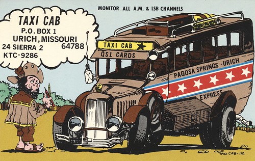 bus vintage qsl cb taxicab artistcard cbradio qslcard runninbare