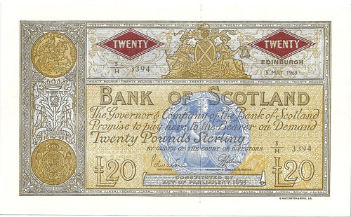 Bank of Scotland Twenty Pound note