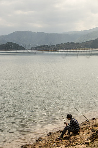 Fishing at Umiam Lake, Meghalaya, India... Remember 4G girl