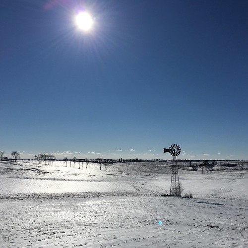 snow ice windmill field wisconsin farm freezing flare