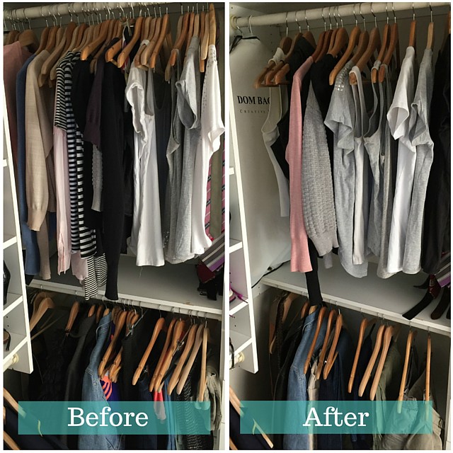1 Before and after simplify wardrobe - tops and bottoms