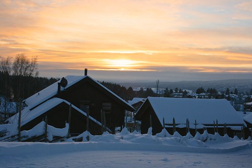 winter sunset house snow norway landscape norge europe dusk scandinavia lier østlandet tranby lierdalen buskerud