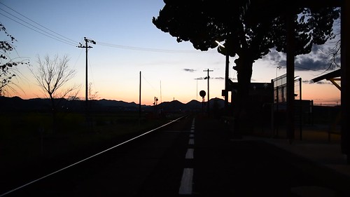 sunset japan 夕景 北条鉄道 網引