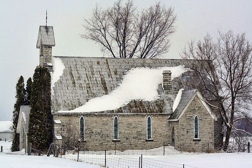 old winter snow abandoned church prerestoration