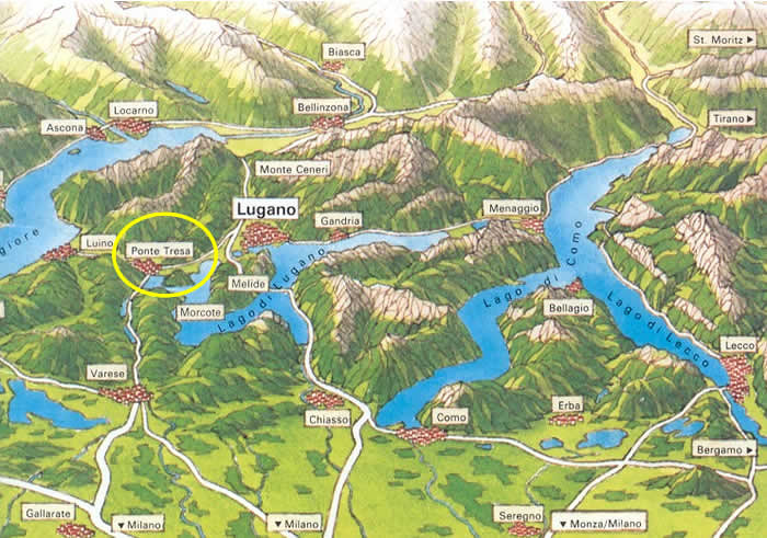 Comon kaunis länsiranta Carate Urio ja Luganojärvi