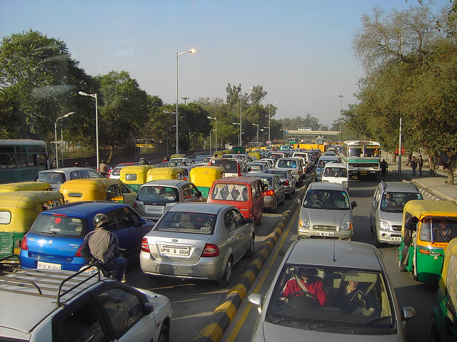 New Delhi traffic.