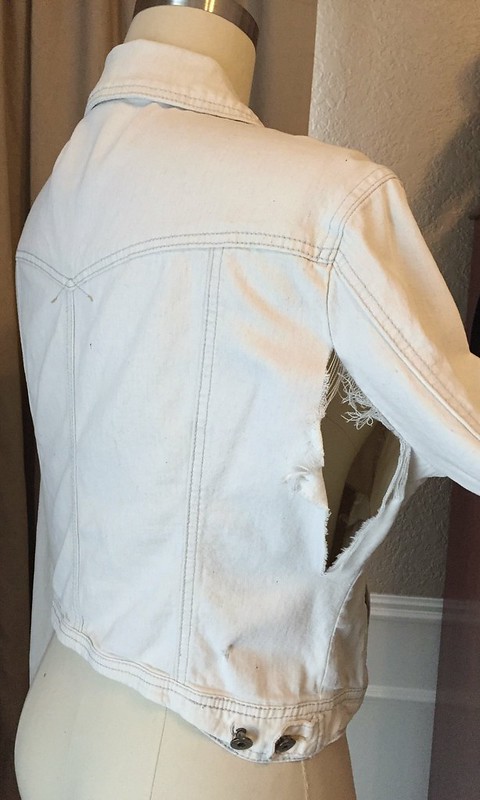 Lace Panel Denim Jacket - Before