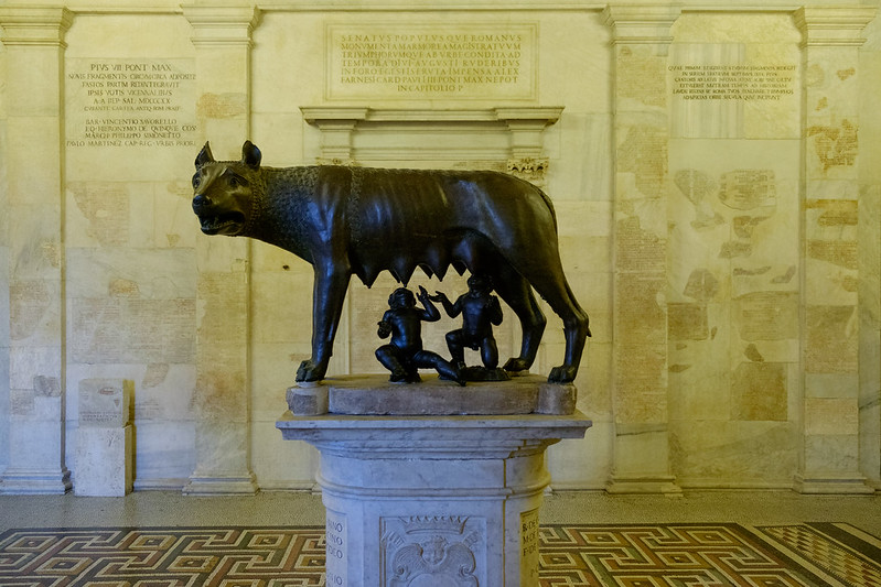 she-wolf with Romulus and Remus