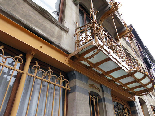 The balcony of Victor Horta's Art Nouveau House Museum in Brussels, Belgium