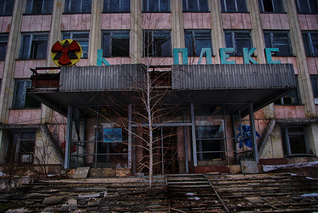 The Pripyat City administration building, Chernobyl