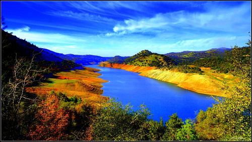 california lake mountains color water scenery