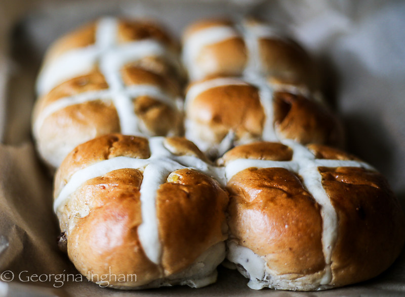 Georgina Ingham | Culinary Travels - Photograph Traditional Easter Hot Cross Buns BBC Good Food Magazine Recipe